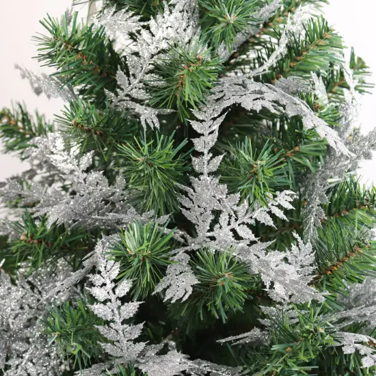 24" Silver Glitter Ash Spray Picks - 24-Pack, Sparkling Design, Perfect for Wreaths, Trees & Garlands - Christmas & Holiday D&eacute;cor Accent - 2024 Christmas Collection, Floral Home by Artificial Flowers {5}