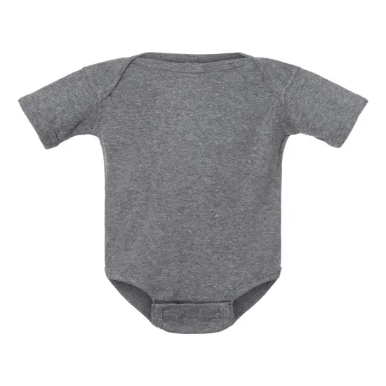 Rabbit Skins&reg; Infant Baby Rib Bodysuit Short Sleeve Granite heather {2}