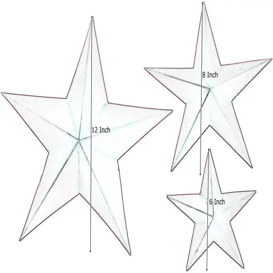 24124 Metal Wall Are Stars Western Texas Farmhouse Cottage Lodge Cowboy Ranch Boho Home Decor Set 12 Inch 8 Inch 6 Inch Red {2}