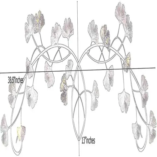 Metal Wall Art Flower Ginkgo Leaf Abstract Blue Scroll Hanging Celtic 3D Sculpture Boho Home Decor Outdoor Farmhouse Rustic Japanese Style Golden Blue Turquoise {3}