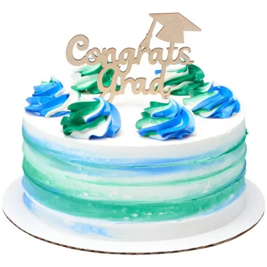 Graduation Wooden Cake Topper with Hat Congrats Grad! Layon Cake {5}