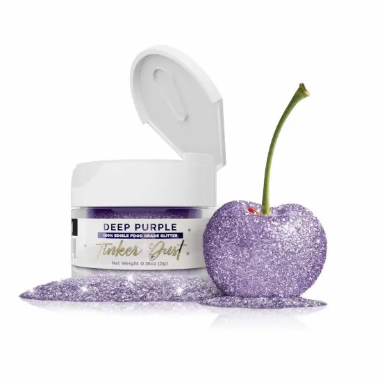 Bakell - Deep Purple Tinker Dust Edible Glitter (5g, 1x Jar) for Food, Desserts, and Beverages! {1}