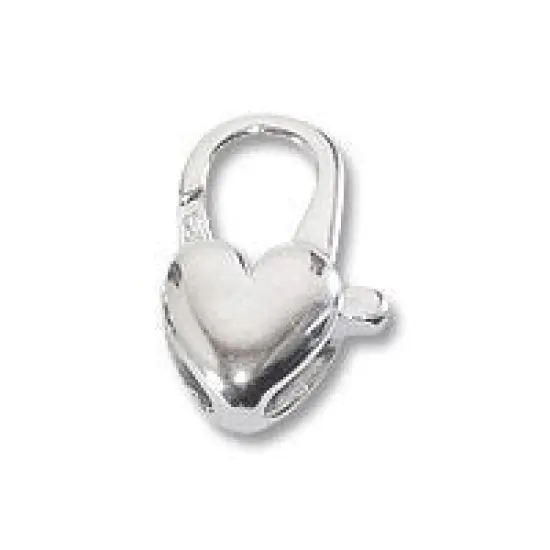 JewelrySupply Heart Clasp 14x7mm Sterling Silver (1-Pc) {2}