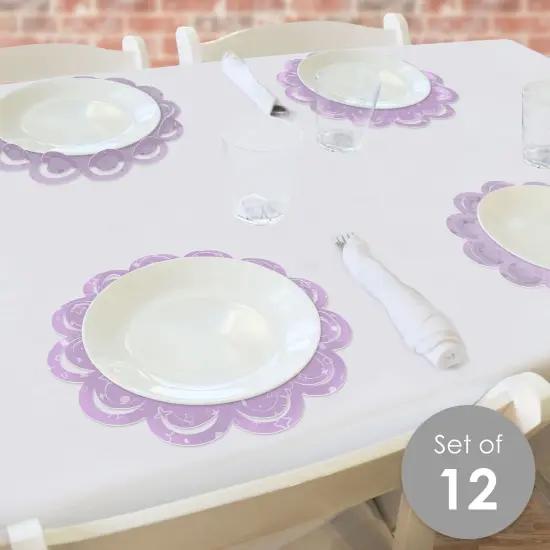 Big Dot of Happiness Purple Confetti Stars - Simple Party Round Table Decorations - Paper Chargers - Place Setting For 12 {3}