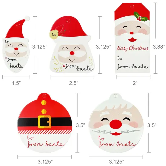 Wrapables 100pcs Decorative Santa Claus Tag Labels with Bakers Twine for Gift Labelling {2}