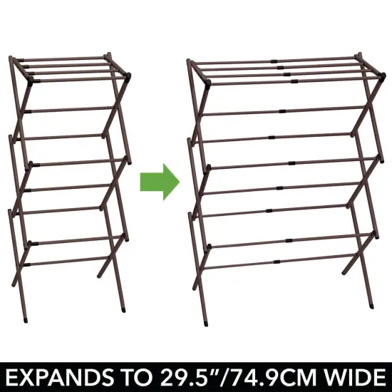 mDesign Foldable Accordion Clothes Drying Rack, Bronze {3}