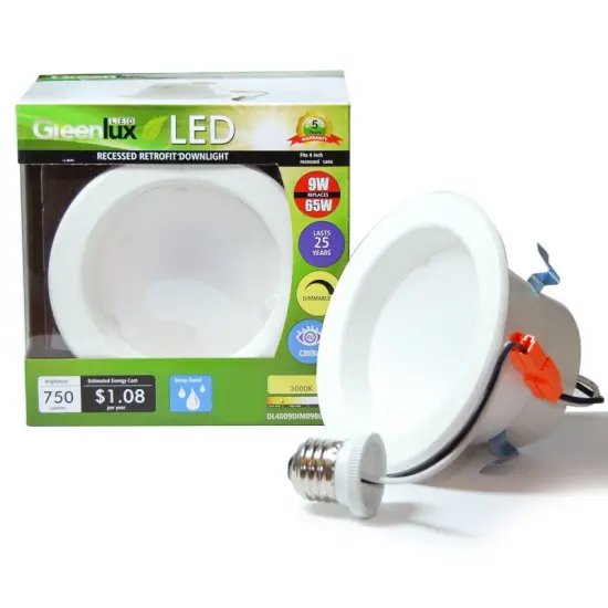High Quality 4 inch Recessed LED 9W Soft White Downlight Kit - 65w equiv. {2}