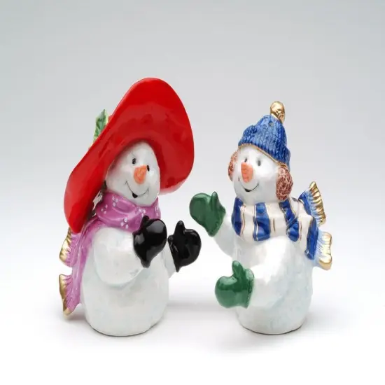 Ceramic Christmas Snowman Couple Salt & Pepper Shakers, Home D&eacute;cor, Gift for Her, Gift for Mom, Kitchen D&eacute;cor, Christmas D&eacute;cor {3}