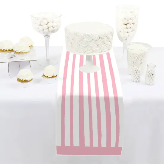 Big Dot of Happiness Pink Stripes - Petite Simple Party Paper Table Runner - 12 x 60 inches {3}