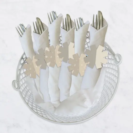 Big Dot of Happiness Tan Confetti Stars - Simple Party Paper Napkin Holder - Napkin Rings - Set of 24 {4}