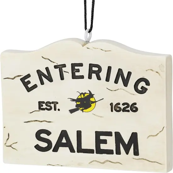 Tree Buddees Entering Salem Sign with Witch Halloween Ornament {3}