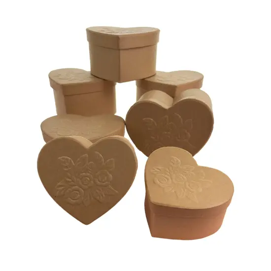 Value Pack of 36 Heart Box with Rose Embossed Lid {1}