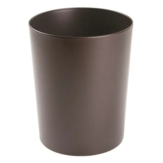 mDesign Small Round Metal 1.7 Gallon Wastebasket/Recycling Can {5}