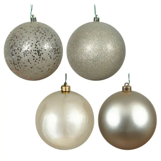 Vickerman 2.4 in. Champagne Ball 4-Finish Asst Christmas Ornament {1}