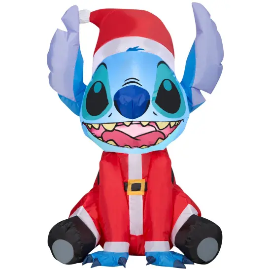 3' Gemmy Airblown Disney's Stitch in Santa Suit Christmas Yard Decoration 880408 {1}