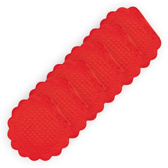 Red Round July Fourth Placemats Set of 6, 17" {3}