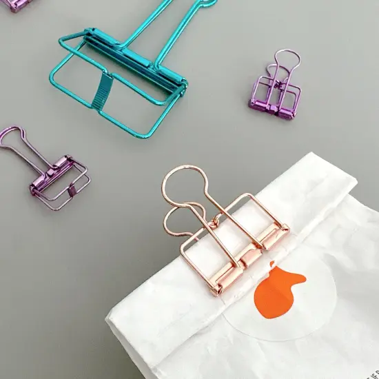 Wrapables Hollow Binder Clips for Office in Assorted Sizes, Paper Clamps, Paper Clips (Set of 20) {5}