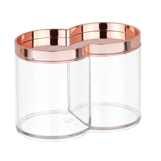 mDesign Plastic Dual Canister Jar Organizer Set with Storage Lid {4}
