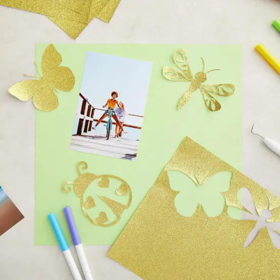 24 Sheets Glitter Gold Paper for Crafts, Wedding Invitations, Card Making, Scrapbook, Single Sided (8.5 x 11 In) {4}