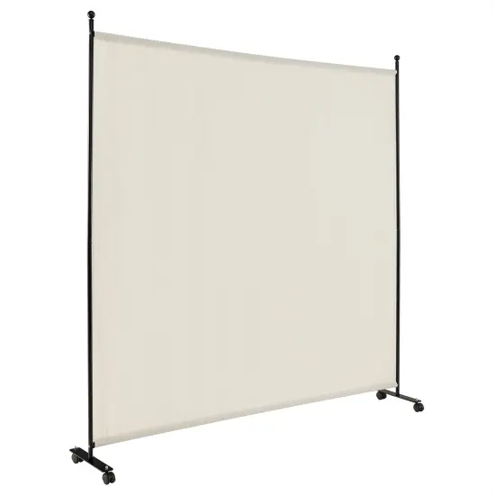 Costway 6FT Single Panel Room Divider with Wheels Rolling Fabric Partition Privacy Screen {9}