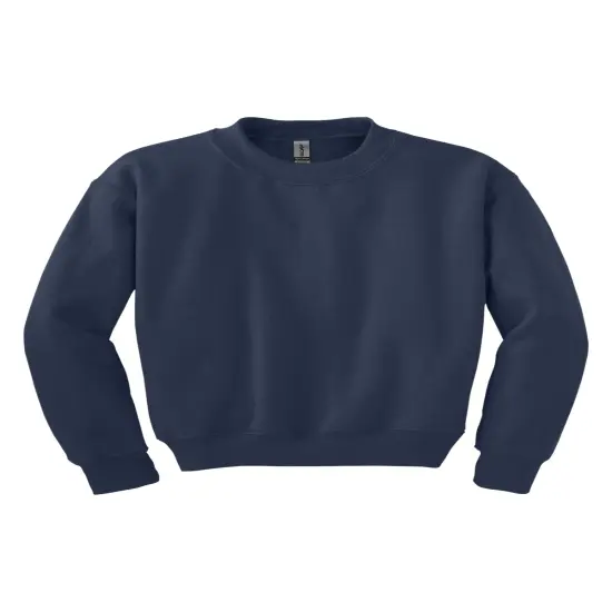 Gildan&reg; Youth Crewneck Long Sweatshirt Navy {1}
