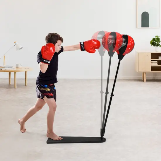 Kids Punching Bag with Adjustable Stand and Boxing Gloves {2}