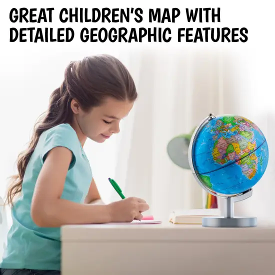 USA Toyz Illuminated Globe for Kids Learning - 7.2" Diameter {6}