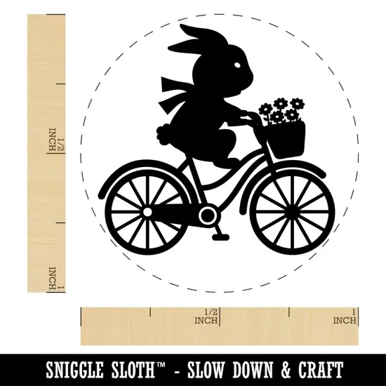 Rabbit Bunny on Bike Self-Inking Rubber Stamp Ink Stamper for Stamping Crafting Planners Purple {1}