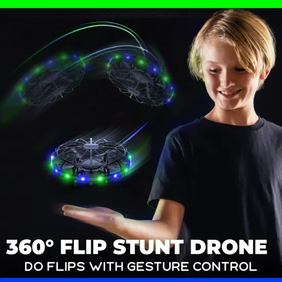 Force1 Scoot LED Hand Operated Drone for Kids or Adults - Green/Blue {3}