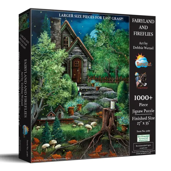 Sunsout Fairyland and Fireflies 1000 pc Large Pieces Jigsaw Puzzle 51161 {3}