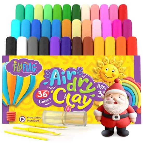36 Colors Air Dry Clay , Soft & Ultra Light, Modeling Clay for Kids with Accessories, Tools and Tutorials {1}