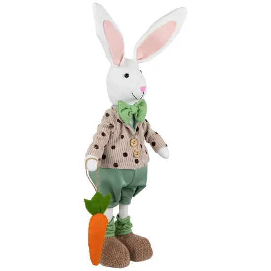 Northlight Polka Dot Boy Rabbit with Carrot Standing Easter Figure - 18" Green {5}