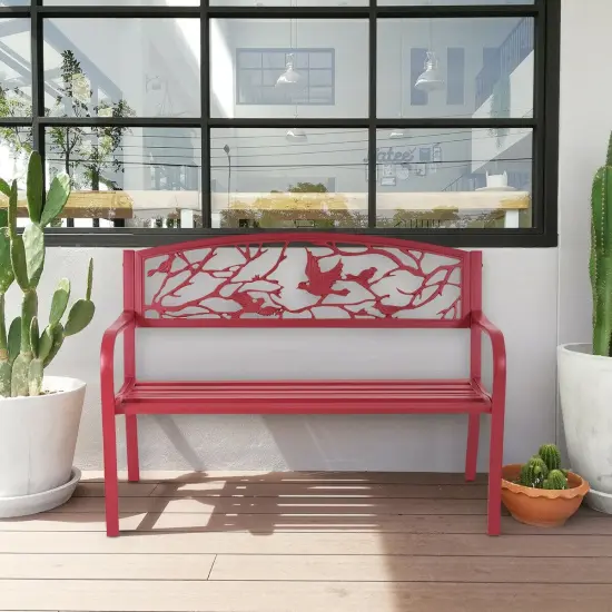 Patio Garden Bench Park Yard Outdoor Furniture {2}