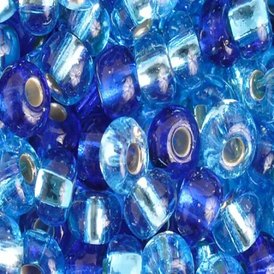 John Bead 2/0 Silver Lined Mixed Czech Glass Seed Beads, 500g Aqua Blue Mix {1}