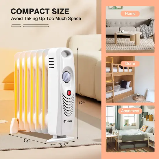 700 W Portable Mini Electric Oil-Filled Radiator Heater {5}