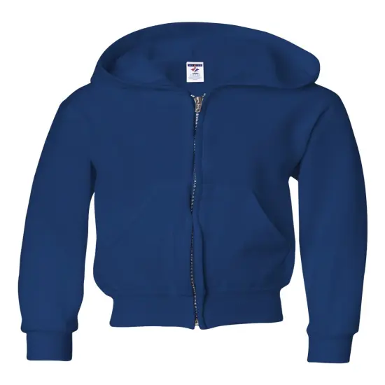 JERZEES&reg; NuBlend Youth Full-Zip Hooded Sweatshirt Royal {1}