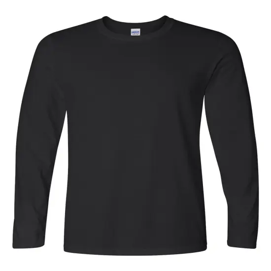 Gildan&reg; Softstyle Crewneck Long Sleeve T-Shirt Black {1}