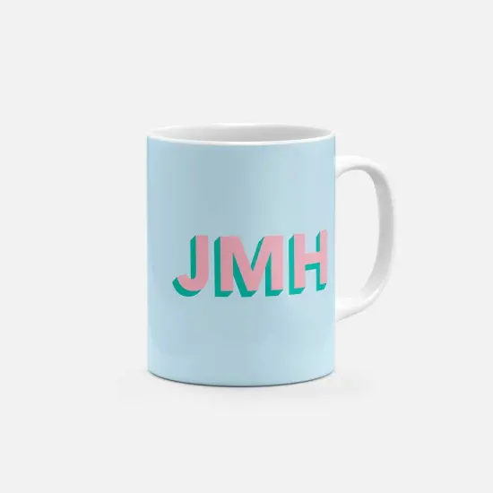 Monogram 3D Initials 11oz Mug V {1}