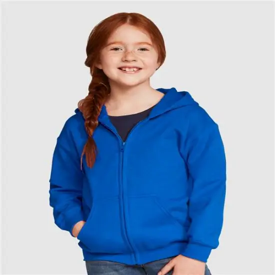 Gildan&reg; Heavy Blend Youth Full-Zip Hooded Sweatshirt Royal {1}