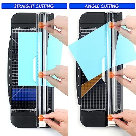 Paper Cutter 12 Inch Paper Trimmer with Scoring Blade, Paper Cutters for Cardstock Scrapbooking Tool with Automatic Security Safeguard and Side Ruler, Portable Paper Cutter for Crafting, Black {6}