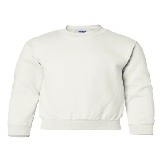 Gildan® Heavy Blend Youth Crew Neck Long Sleeve Sweatshirt White {1}