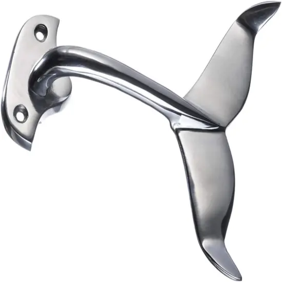 Whale Tail Wall Hook Heavy Cast Aluminum Curved Whale Tail Wall Hook Perfect for Beach Décor 4 Pack {3}