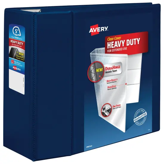Avery Heavy-Duty View 3 Ring Binder, 5" One Touch EZD Rings, 2.3/4.8" Spine, 1 Navy Blue Binder (79806) {1}
