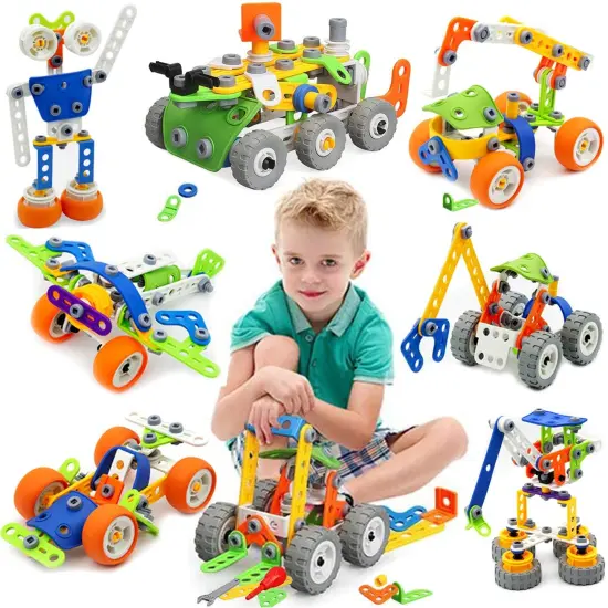 175 PCS Stem Toys for 5 6 7 8 Year Old Boys Birthday Gift Erector Construction Set Building Toy for Kids Age 4-8 4-6 5-7 6-8 Creative Game {2}