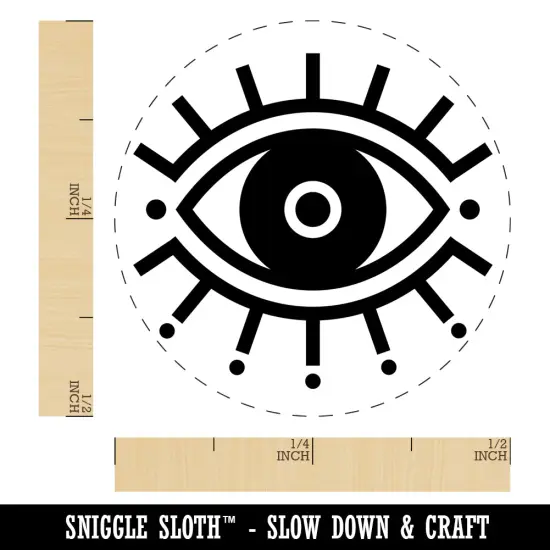 Evil Eye Nazar Charm Self-Inking Rubber Stamp Ink Stamper for Stamping Crafting Planners Black {1}