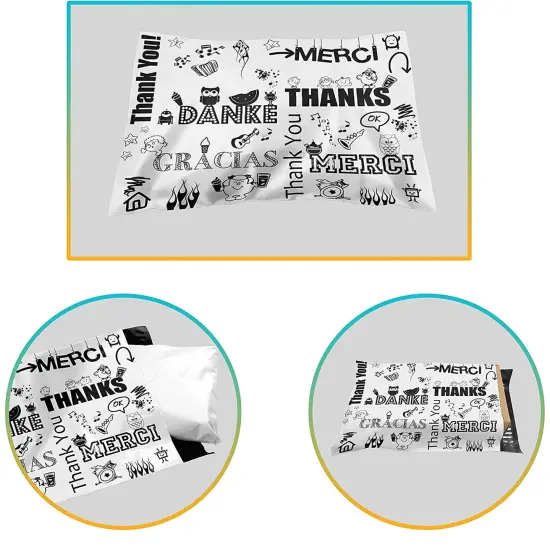 100 Pack Design Poly Mailer Envelopes 12 x 15.5 Glossy | Premium Thank You Shipping Bags for Gifts & Small Business {3}