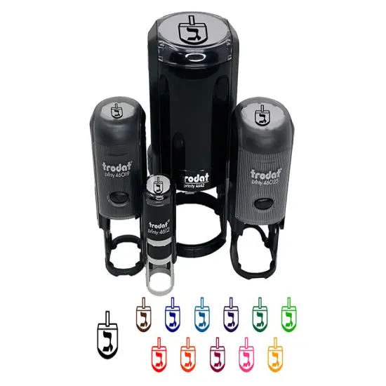 Dreidel Dreidl Jewish Hanukkah Gimel All Self-Inking Rubber Stamp Ink Stamper for Stamping Crafting Planners Red {2}