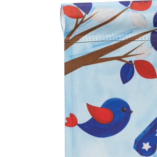 Northlight Patriotic Birds and Birdhouse "Welcome" Outdoor Garden Flag - 18" x 12.5" Blue {6}