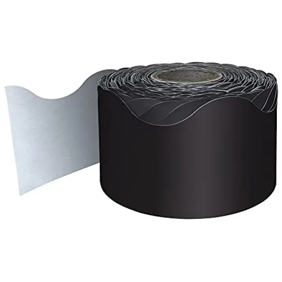 65 Feet Black Bulletin Board Borders, Scalloped Border Trim, Rolled Classroom Borders for Bulletin Board, White Board, Cork Board, Locker, and Classroom D&eacute;cor {4}
