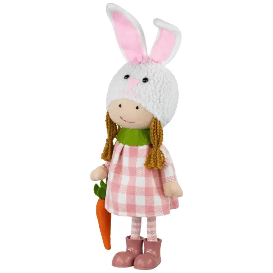Northlight Girl in Bunny Hat Standing Easter Figurine - 13" - Pink and White {4}